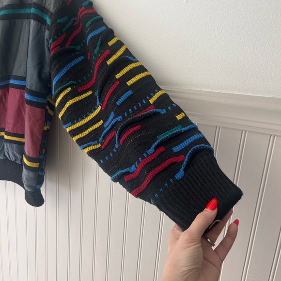 Vintage 90s Saxony Hip Hop Multicolor Crewneck Sweater No SIZE Tag - Picture 6 of 14